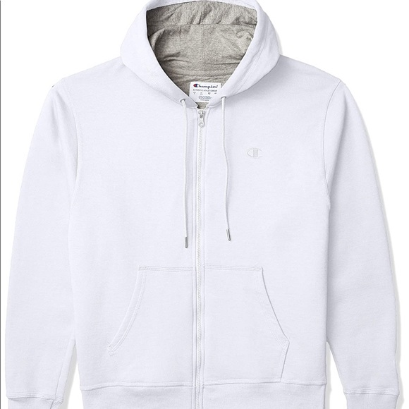 White Champion Zip Up Hoodie - Picture 1 of 3